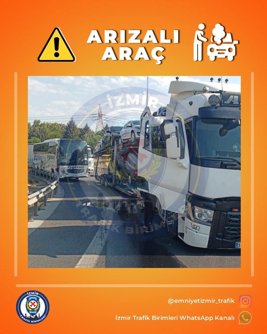 İzmir’in Gaziemir ilçesinde meydana gelen araç arızası, trafikte yoğunluğa neden oldu.