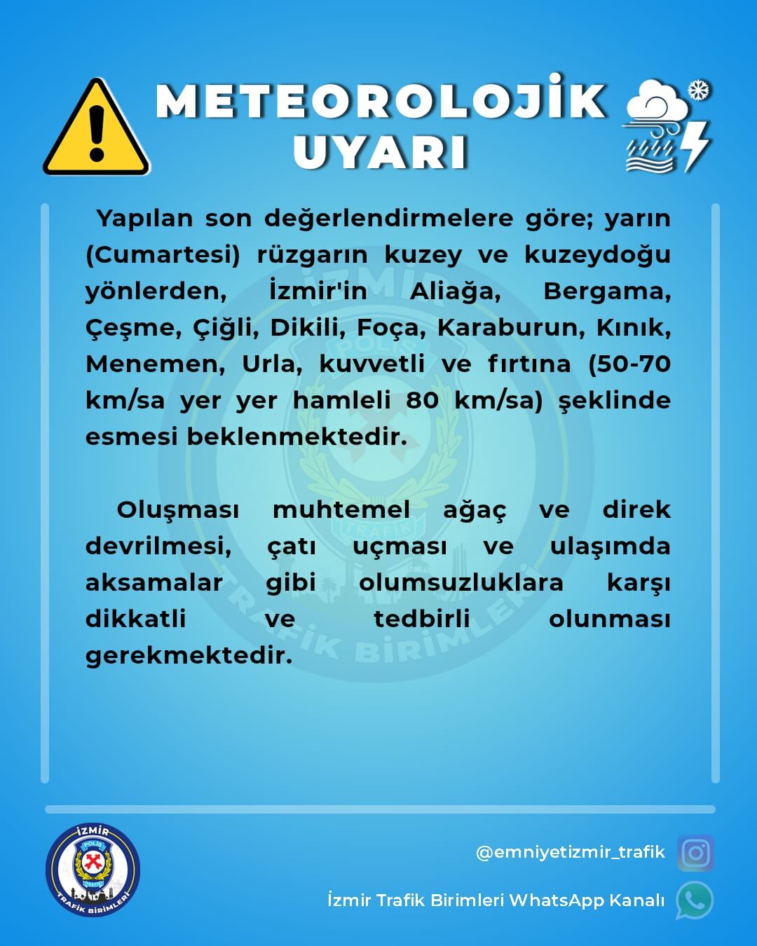 fırtına alarmı: 10 ilçeye kritik uyarı!