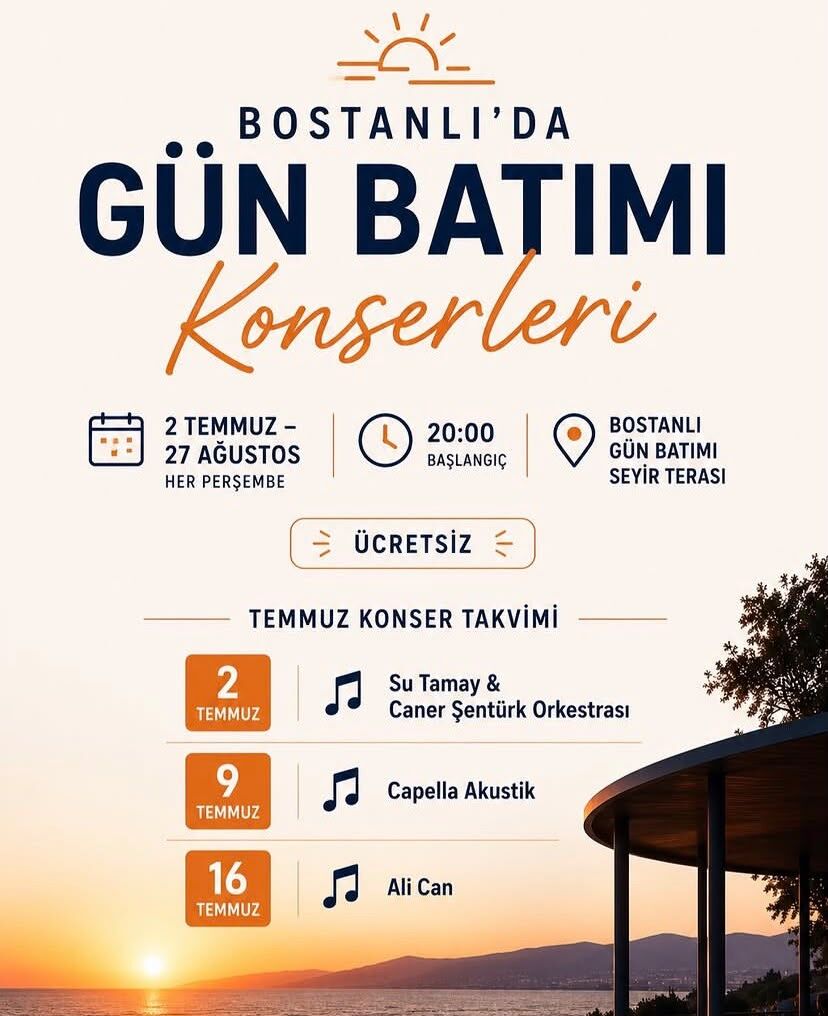 İzmir Bostanlı’da yaz akşamları müzikle renkleniyor.