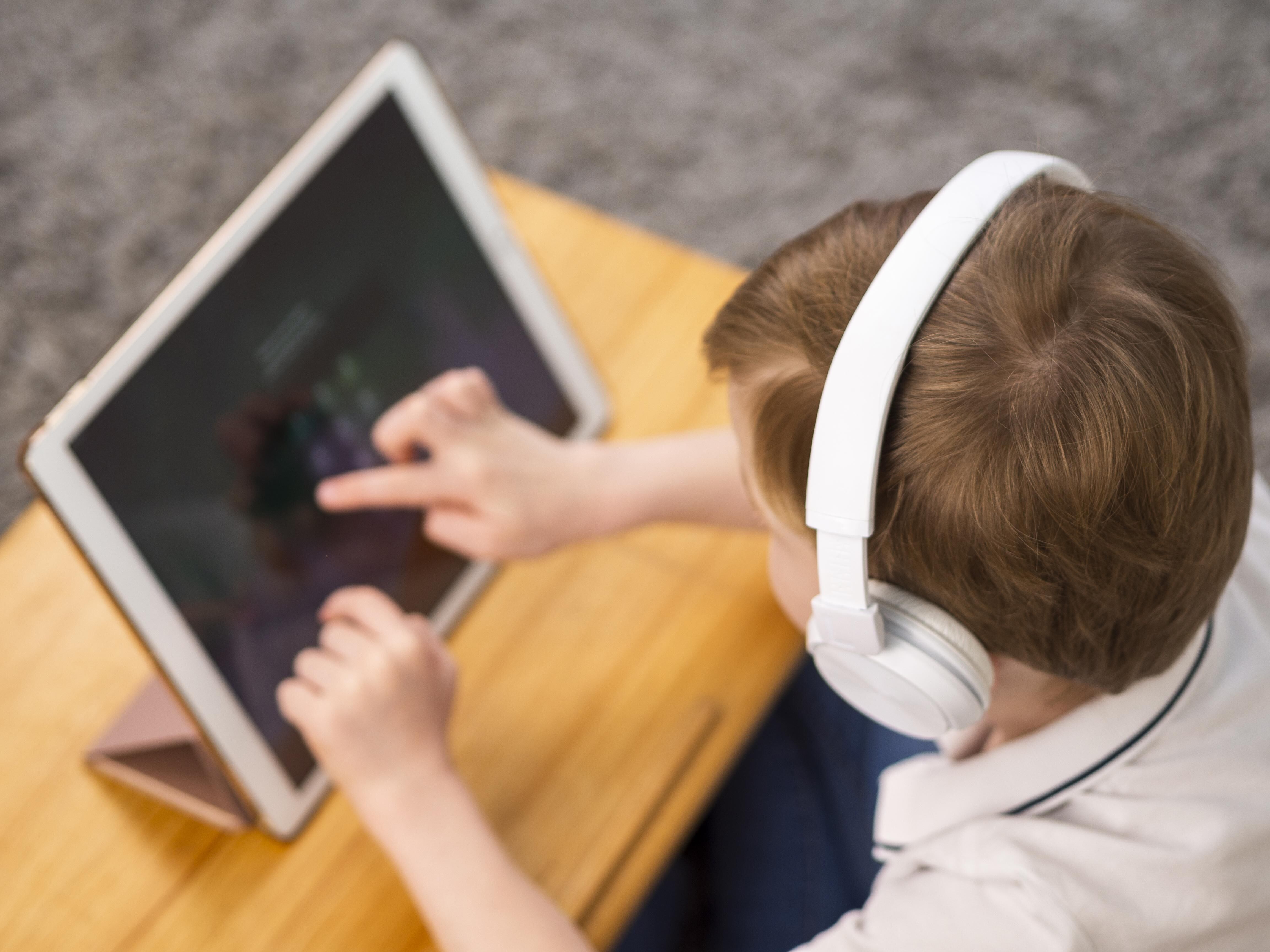 1785401763 Little Boy Playing Tablet