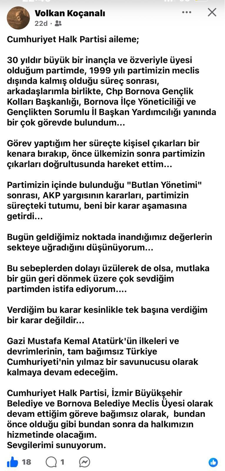 Istifa Chp