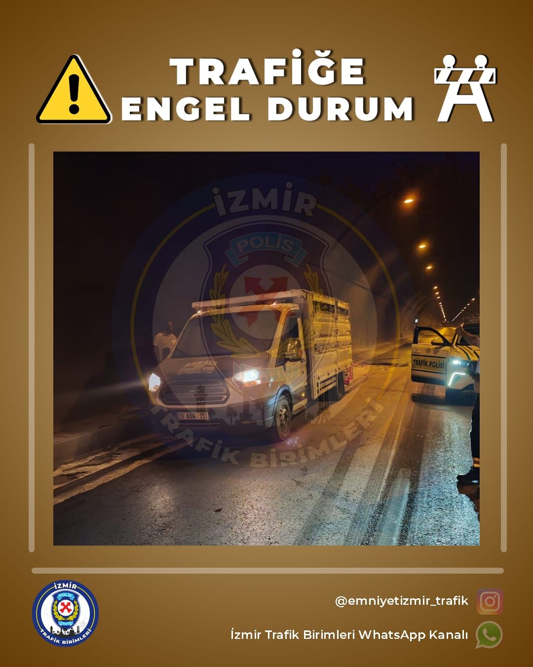 İzmir Emniyet Müdürlüğü Trafik Birimleri, otoyol üzerindeki Bayraklı Tünelleri içerisinde Karşıyaka istikametinde bir araç yangını meydana geldiğini bildirdi.