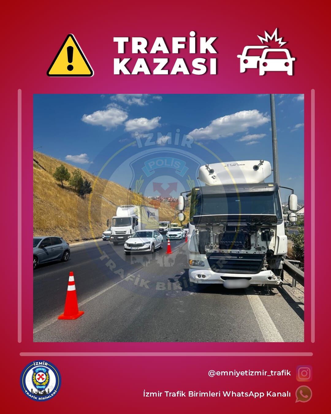 İzmir Otoyolu'nun Bayraklı Tünelleri mevkiinde meydana gelen trafik kazası nedeniyle Karşıyaka istikametinde ulaşım aksadı.