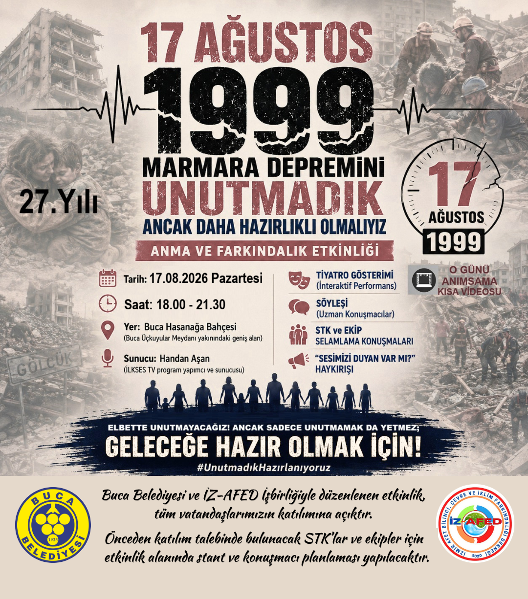 17 Ağustos Depreminin 27. Yılında İzmir’de Farkındalık Etkinliği (2)