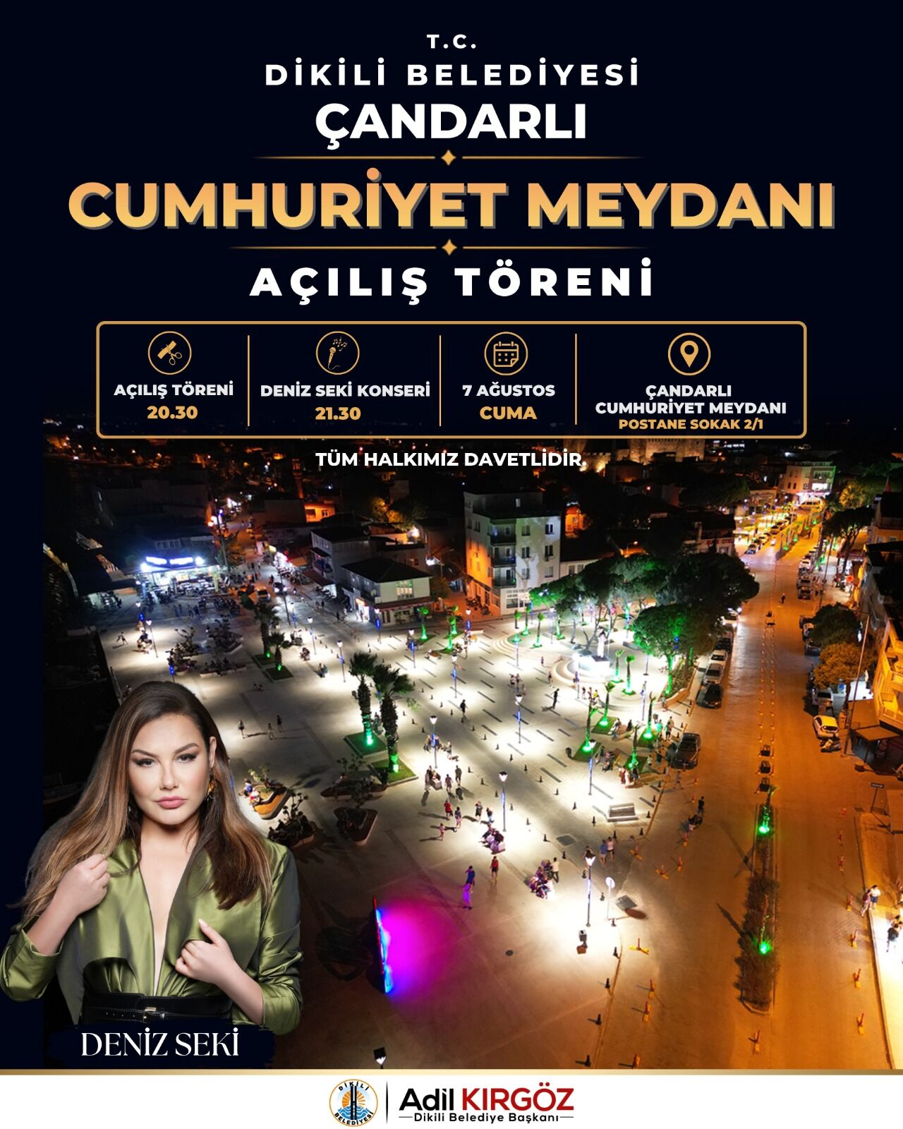 Dikili Belediyesi tarafından Çandarlı'ya kazandırılan Cumhuriyet Meydanı, 7 Ağustos Cuma günü düzenlenecek törenle hizmete açılacak.