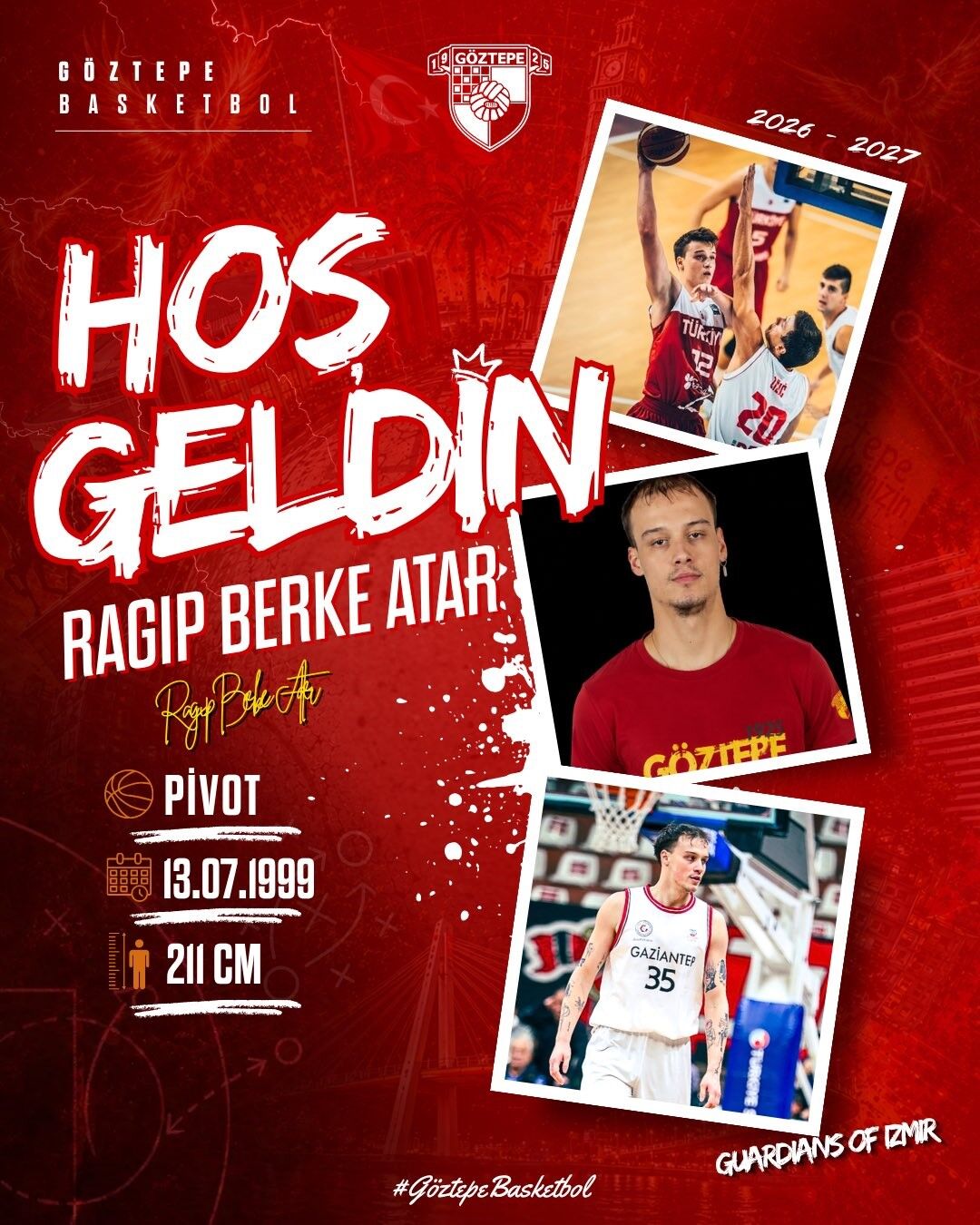 Türkiye Basketbol Ligi ekiplerinden Göztepe Basketbol, yeni sezon kadro yapılanması kapsamında pivot Berke Atar’ı transfer etti. Sarı-kırmızılı ekip, 27 yaşındaki oyuncuyla anlaşmaya vardığını duyurdu.