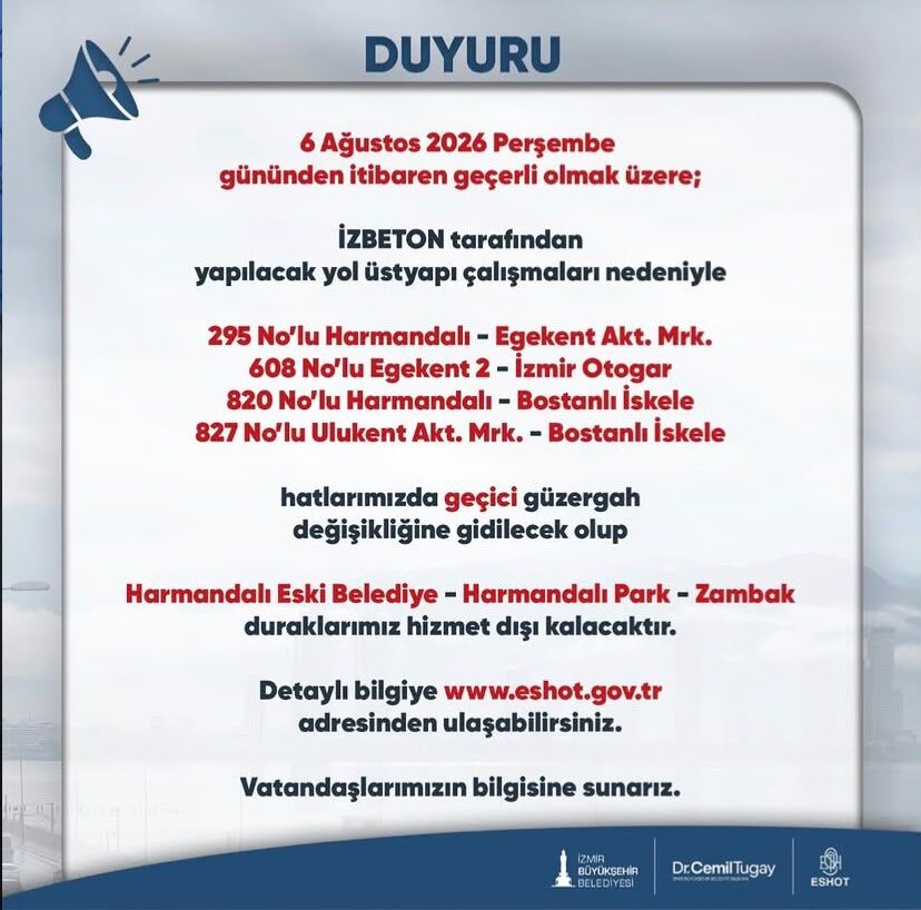 İzmirliler dikkat! O duraklar hizmet dışı kalıyor