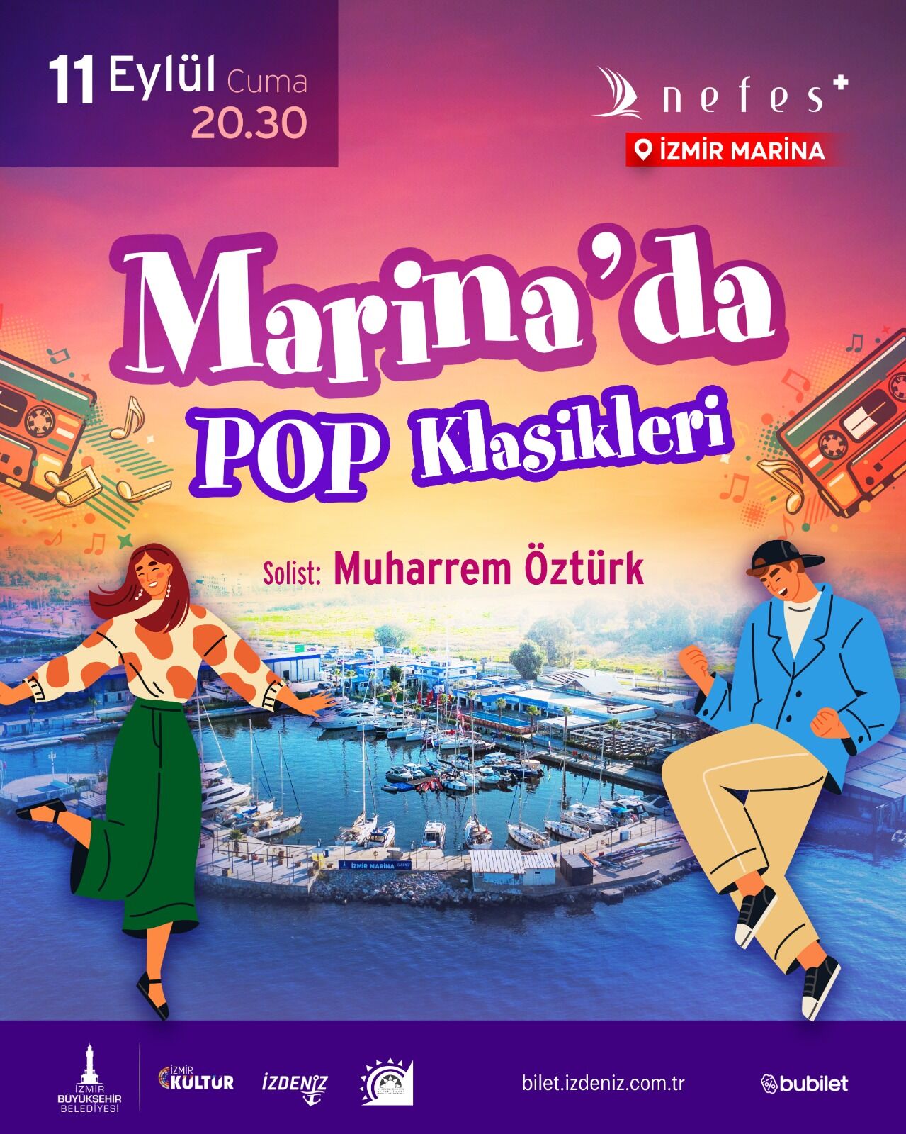 İzmir Marina’da düzenlenen Marina Geceleri, bu kez pop müziğin sevilen eserleriyle müzikseverleri buluşturacak.