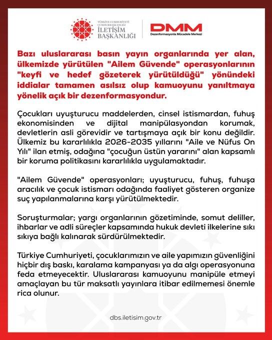 Dmm'den 'Ailem Güvende' Operasyonları Açıklaması