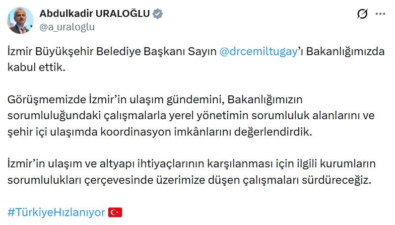 Uraloğlu, Cemil Tugay'ı Kabul Etti