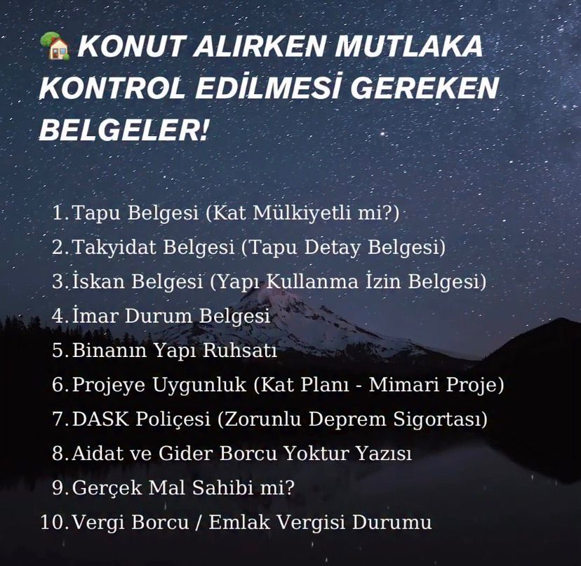 Uzmanlar, gayrimenkul alım sürecinde geri dönülemez zararların önüne geçmek için 10 temel evrakın mutlaka kontrol edilmesi gerektiğini belirtiyor. Kritik evrak ve kontrol listesi Tapu Belgesi (Kat Mülkiyeti Durumu): Taşınmazın kat mülkiyetli mi yoksa kat