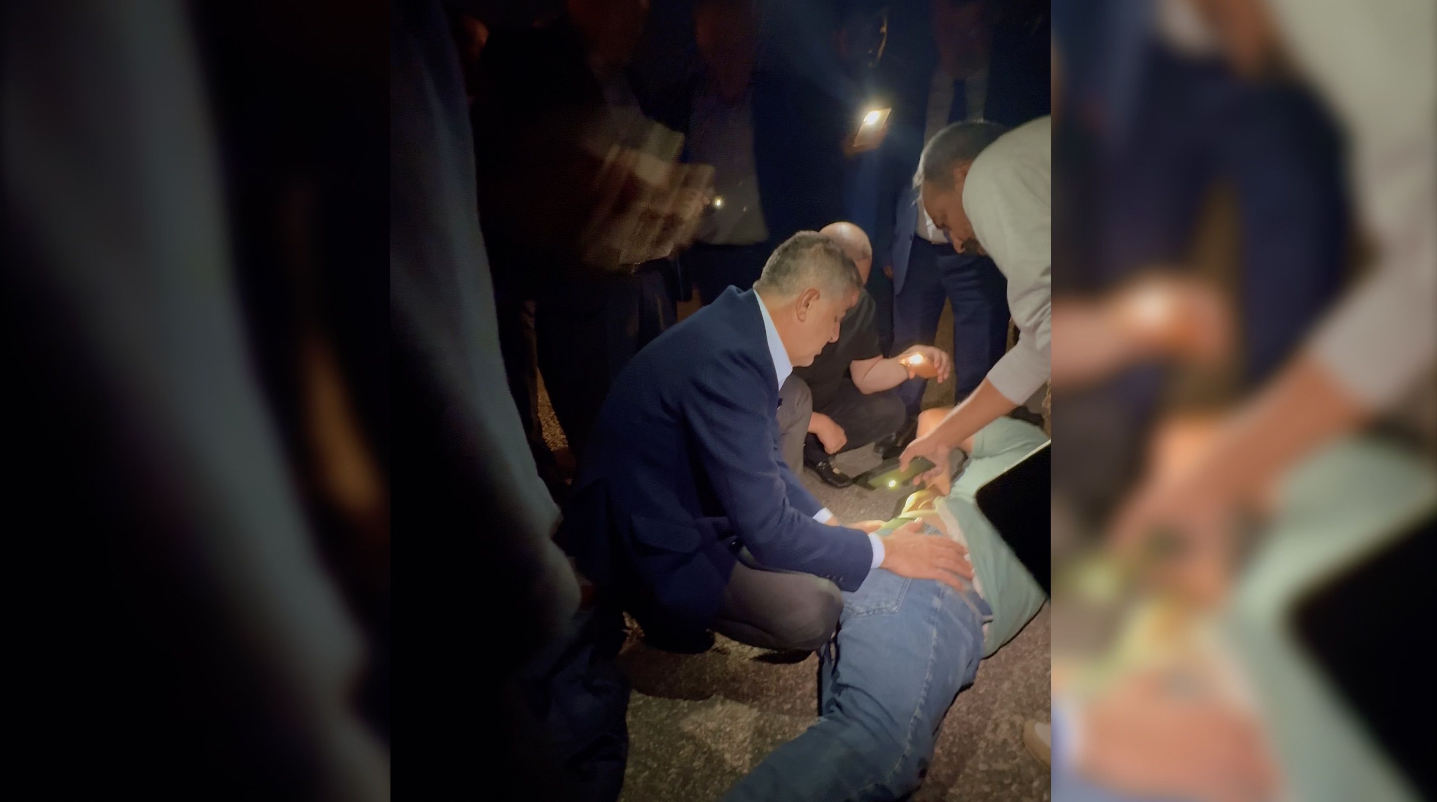 Adıyaman’da Yaralıya Vali Ve Milletvekili Yardım Etti (2)