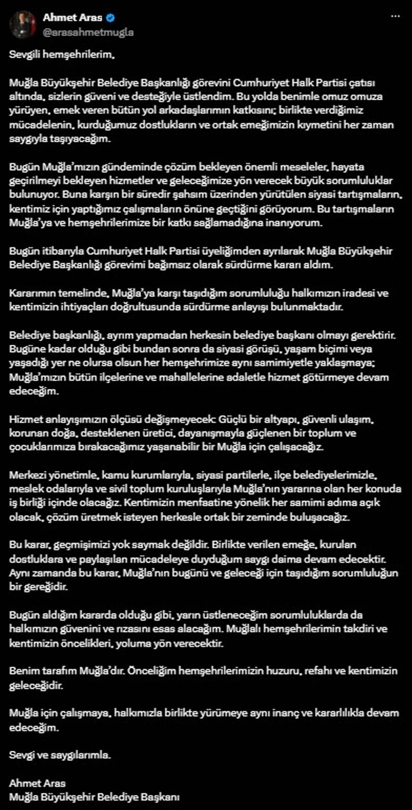 Ahmet Aras Chp’den Ayrıldı Muğla Için Bağımsız Devam Edecek (2)
