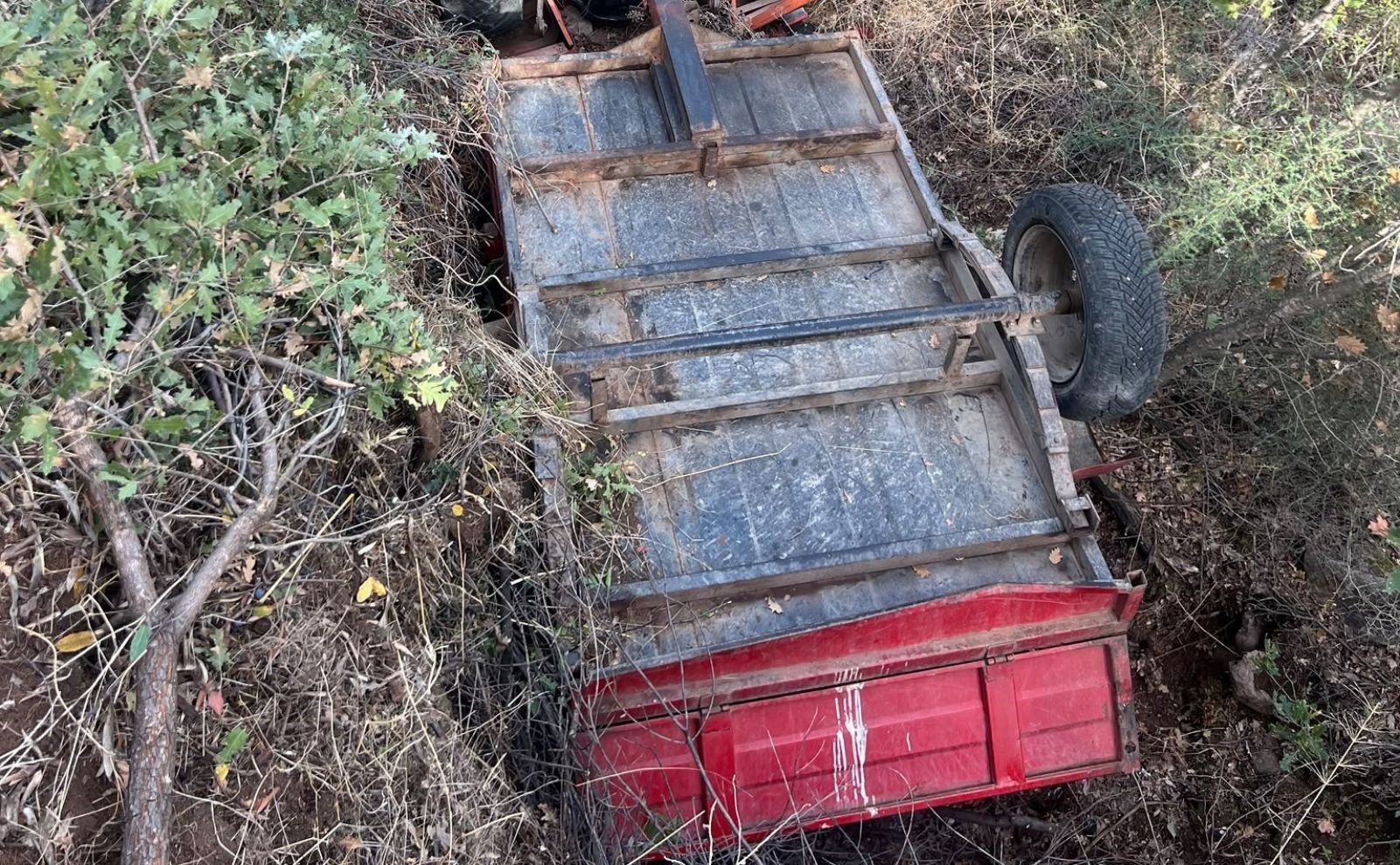 Ayvalık’ta traktör devrildi: 1 yaralı