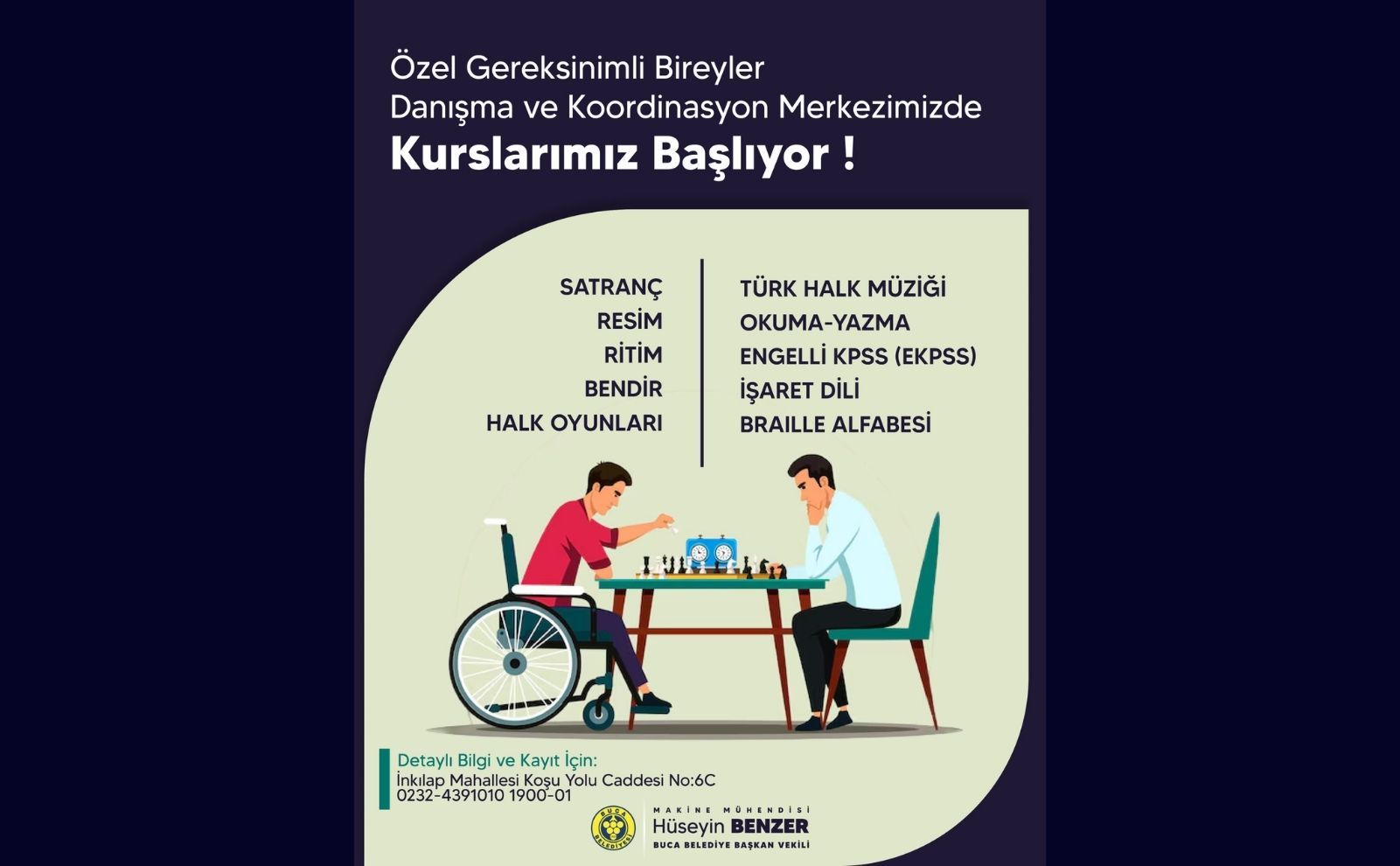 Buca’da özel gereksinimli bireylere ücretsiz kurs desteği