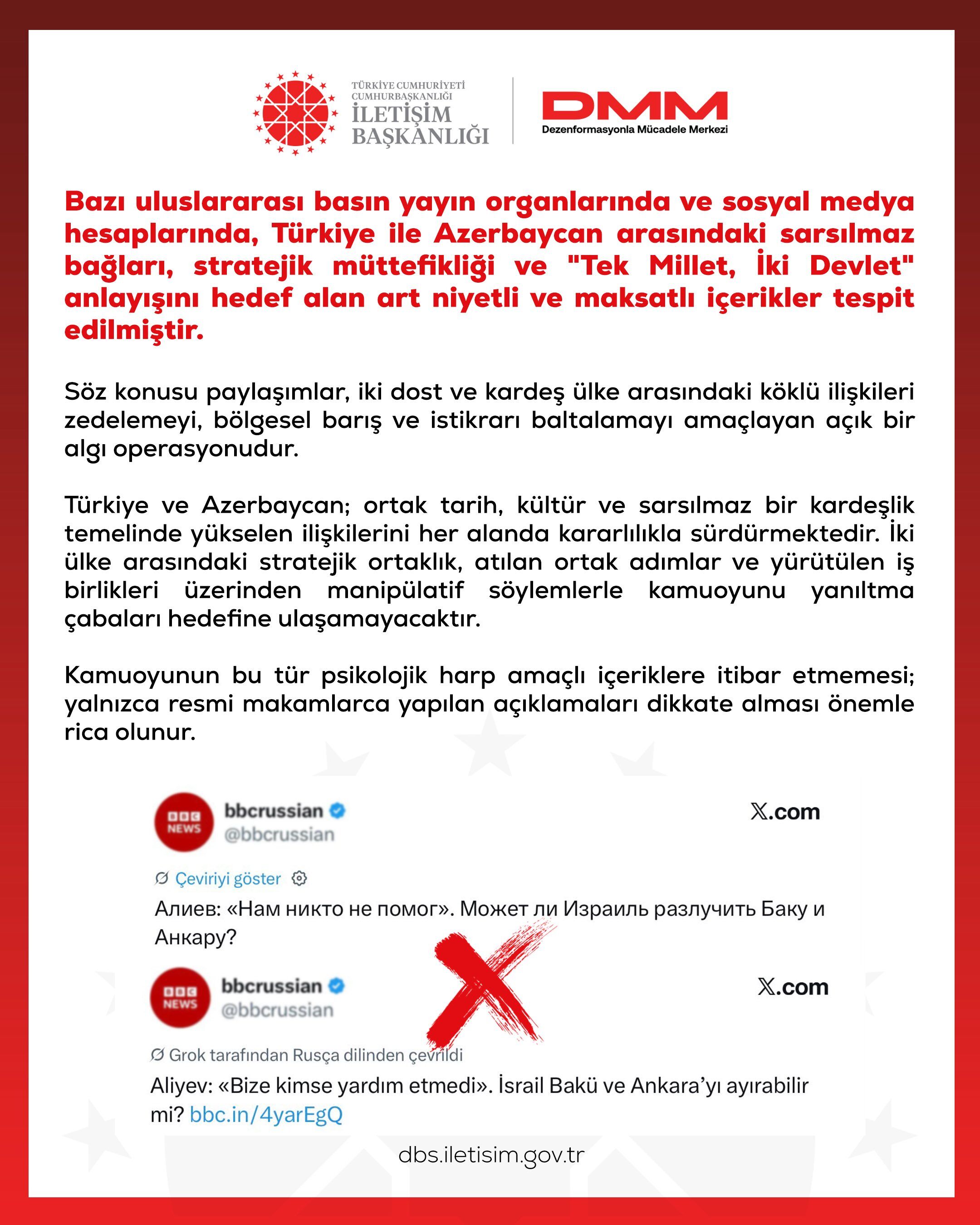 Dmm’den Türkiye Azerbaycan Ilişkilerine Yönelik Açıklama