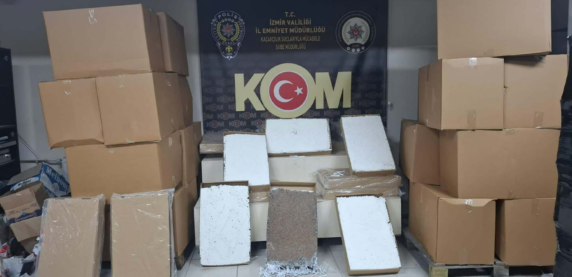 İzmir’de milyonluk makaron operasyonu