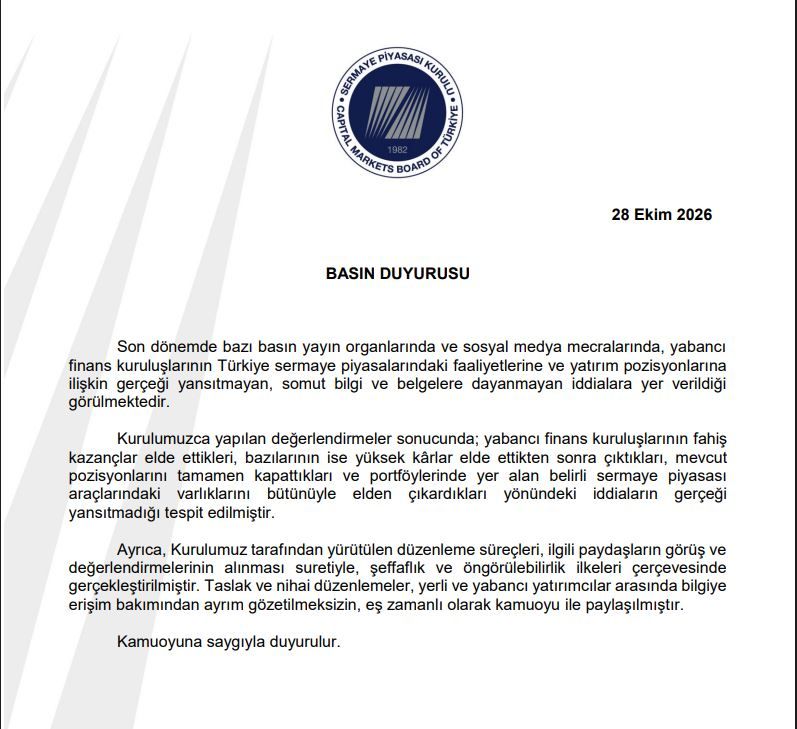 Spk’den Yabancı Yatırımcı Iddialarına Açıklama