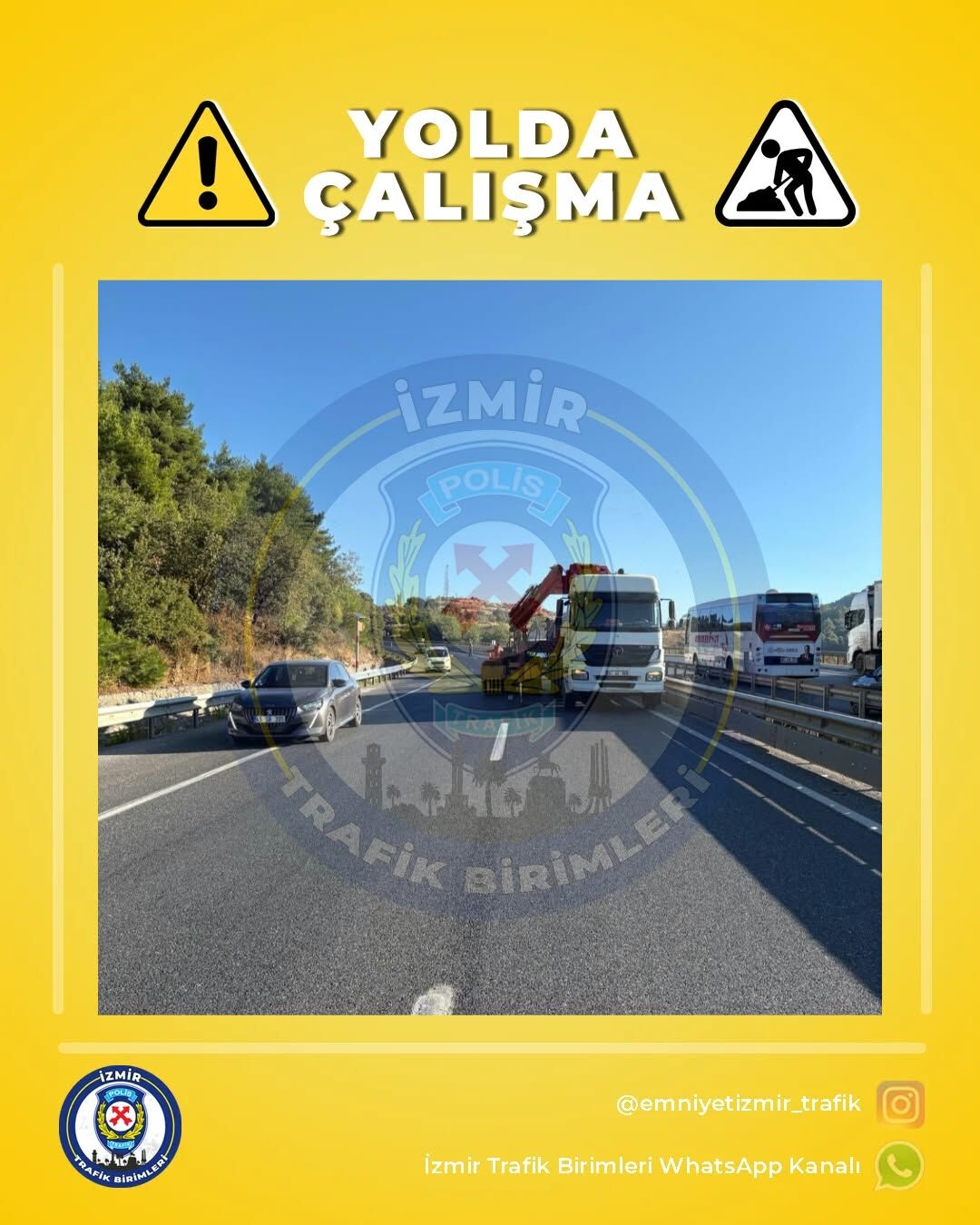 Manisa-İzmir kara yolunda bariyer çalışması: Trafiğe kapatıldı