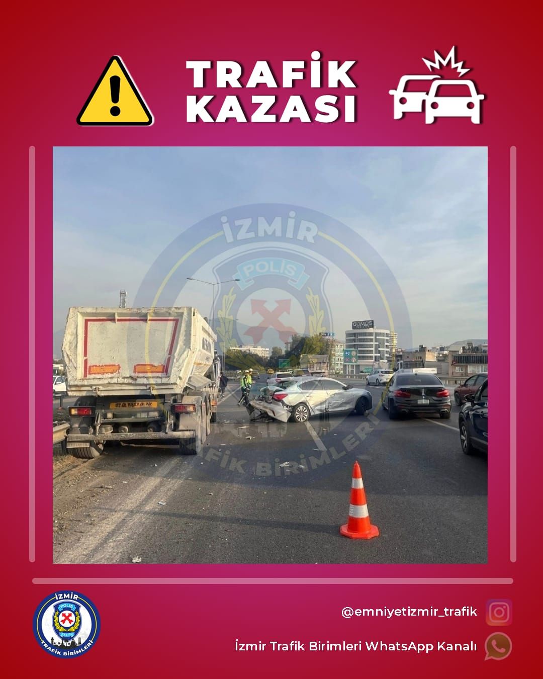 Buca istikametinde kaza: Trafik yoğunluğu 4 kilometreye ulaştı